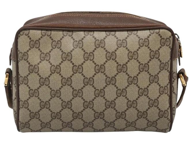 GUCCI GG Supreme Web Sherry Line Bag PVC Beige Gold 56 02 087 Auth ar13365 Golden - view 3