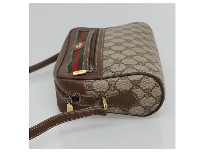 GUCCI GG Supreme Web Sherry Line Bag PVC Beige Gold 56 02 087 Auth ar13365 Golden - view 5