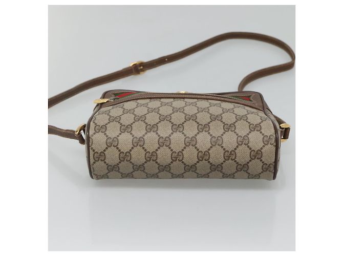 GUCCI GG Supreme Web Sherry Line Bag PVC Beige Gold 56 02 087 Auth ar13365 Golden - view 9