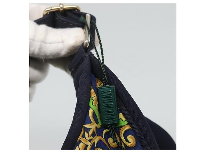 Borsa a Spalla in Tela Verde Auth 118063 VERSACE - vista 9