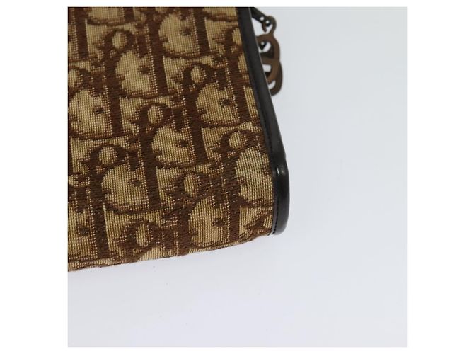 Borsa a spalla in tela Trotter Christian Dior marrone oro Auth BA1136 D'oro - vista 13
