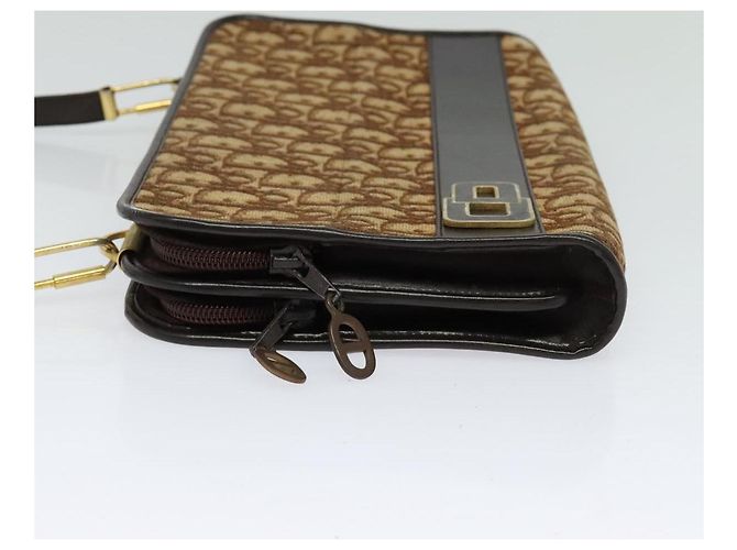 Borsa a spalla in tela Trotter Christian Dior marrone oro Auth BA1136 D'oro - vista 4