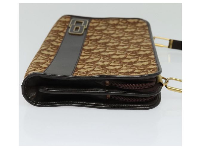 Borsa a spalla in tela Trotter Christian Dior marrone oro Auth BA1136 D'oro - vista 5