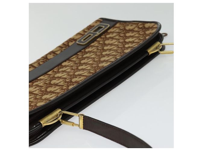 Borsa a spalla in tela Trotter Christian Dior marrone oro Auth BA1136 D'oro - vista 6