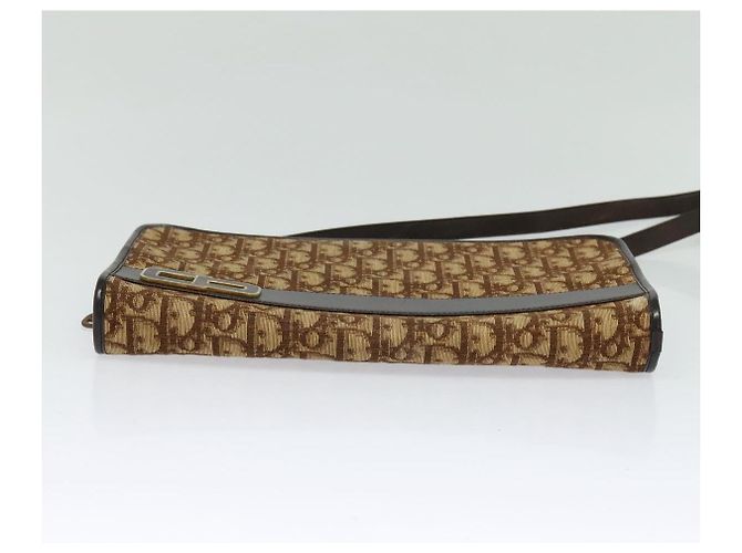 Borsa a spalla in tela Trotter Christian Dior marrone oro Auth BA1136 D'oro - vista 9