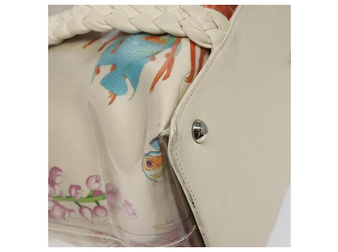 Borsa a Spalla Salvatore Ferragamo Vinile Bianco Auth bs24291 - vista 11