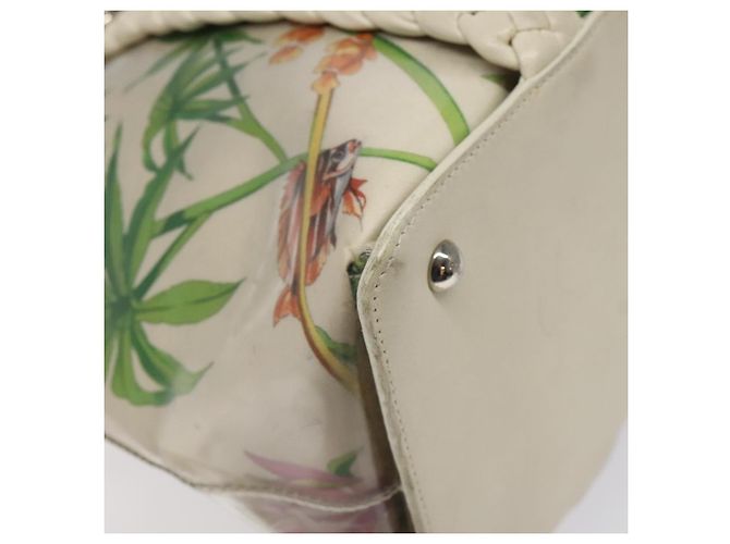 Borsa a Spalla Salvatore Ferragamo Vinile Bianco Auth bs24291 - vista 13