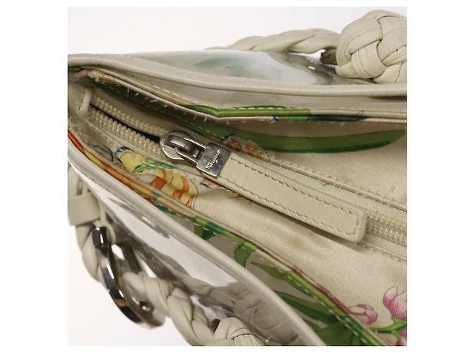 Borsa a Spalla Salvatore Ferragamo Vinile Bianco Auth bs24291 - vista 15