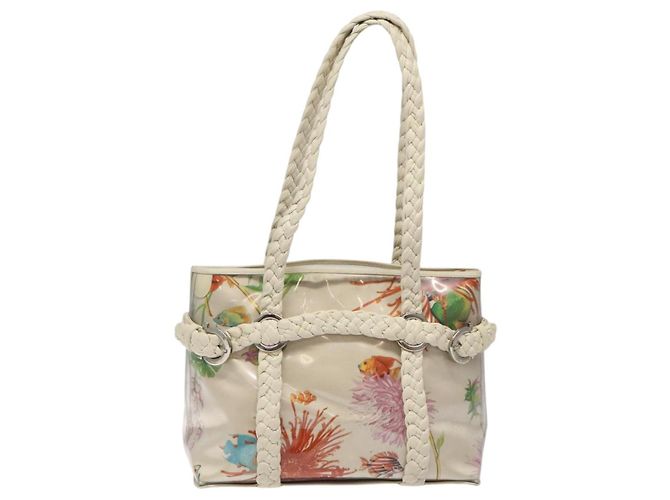 Borsa a Spalla Salvatore Ferragamo Vinile Bianco Auth bs24291 - vista 2