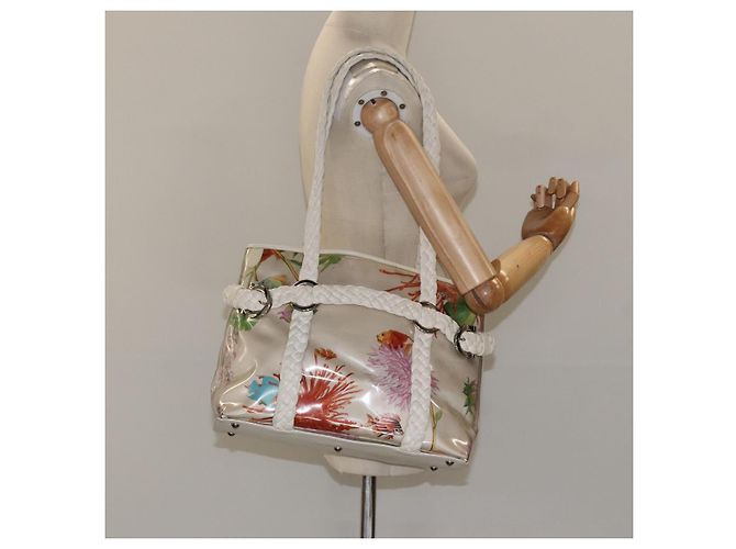 Borsa a Spalla Salvatore Ferragamo Vinile Bianco Auth bs24291 - vista 22