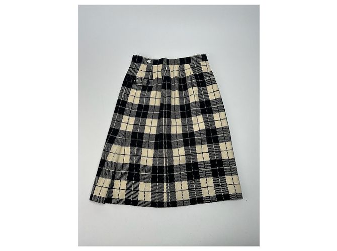 Vintage Courreges Karierte Rock Schwarz - Ansicht 11
