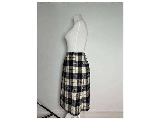 Vintage Courreges Karierte Rock Schwarz - Ansicht 2