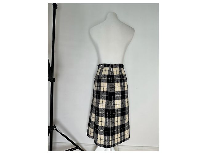 Vintage Courreges Karierte Rock Schwarz - Ansicht 3