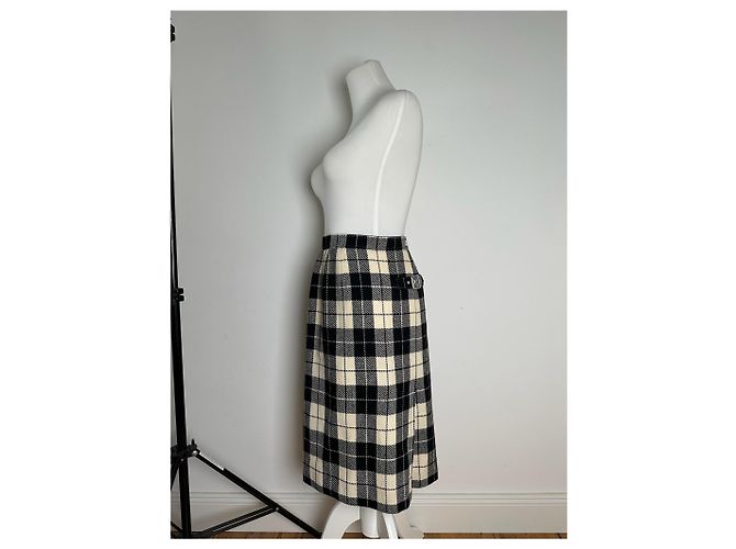 Vintage Courreges Karierte Rock Schwarz - Ansicht 7