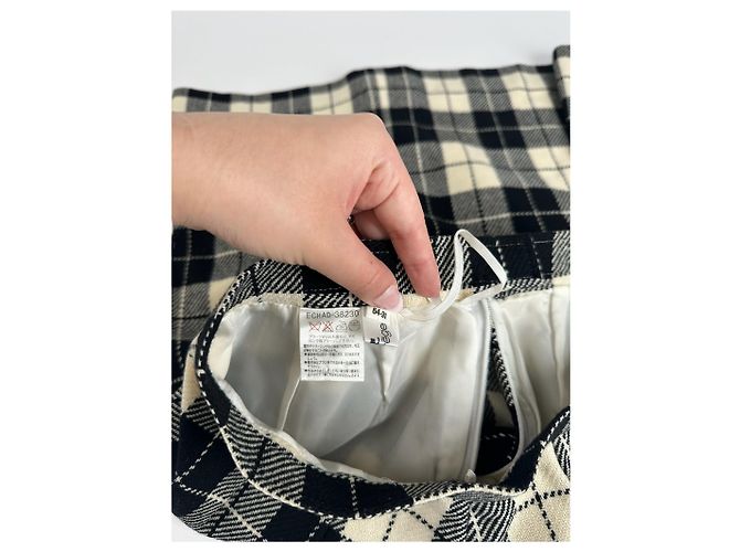 Vintage Courreges Karierte Rock Schwarz - Ansicht 8