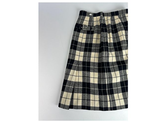 Vintage Courreges Karierte Rock Schwarz - Ansicht 9