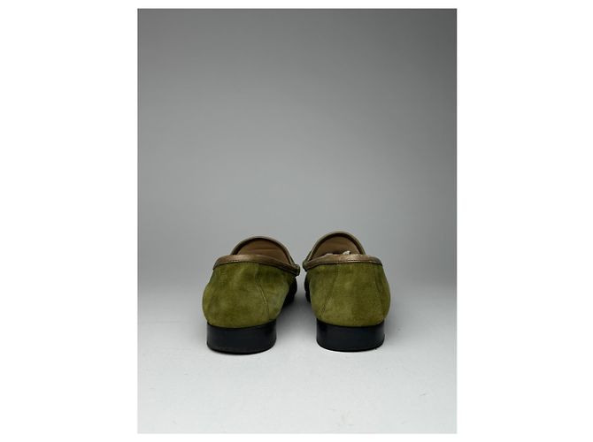 Mocassini in suede vintage Gucci verdi Verde - vista 5