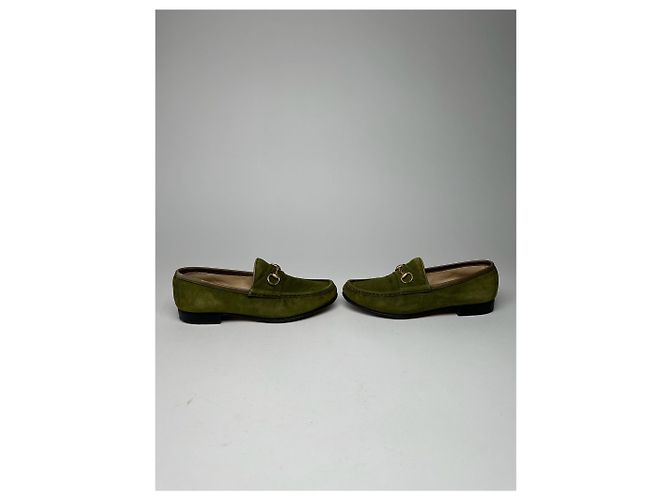 Mocassini in suede vintage Gucci verdi Verde - vista 7
