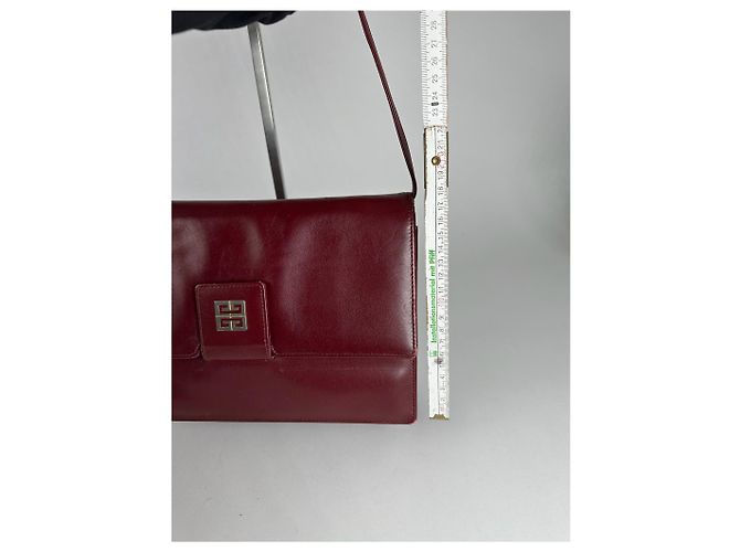 Vintage Givenchy 4G Leder Tasche burgunderrot Bordeaux - Ansicht 8