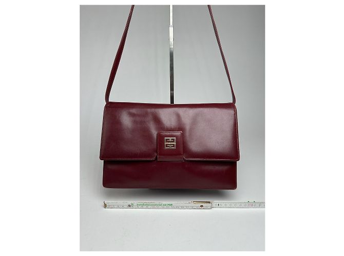 Vintage Givenchy 4G Leder Tasche burgunderrot Bordeaux - Ansicht 9
