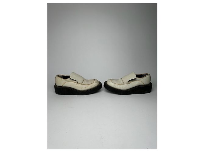 Sneaker in pelle vintage Jean Paul Gaultier nero e bianco - vista 5