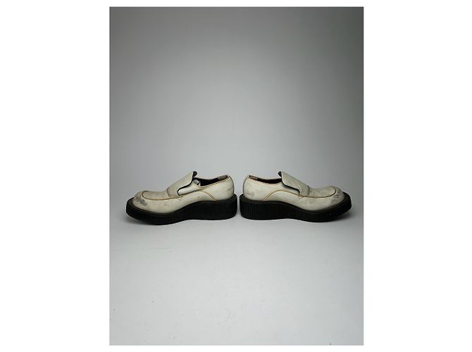Sneaker in pelle vintage Jean Paul Gaultier nero e bianco - vista 6