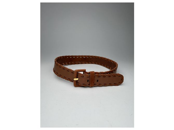 Cinturón de cuero Loewe vintage marrón Castaño - vista 2