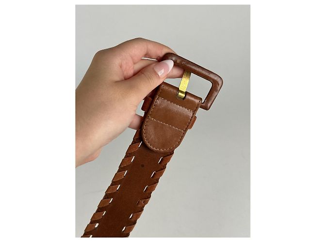 Cinturón de cuero Loewe vintage marrón Castaño - vista 5