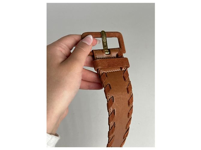 Cinturón de cuero Loewe vintage marrón Castaño - vista 6
