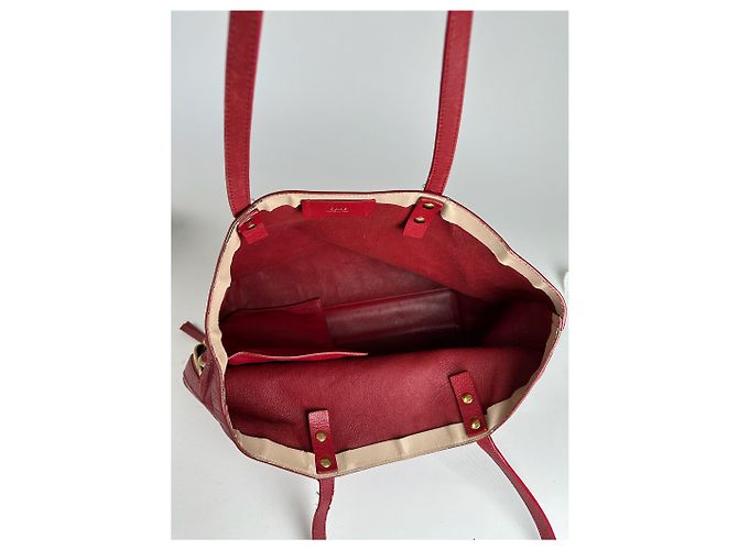 Chloé Sac à main en cuir vintage Prada rouge - vue 5
