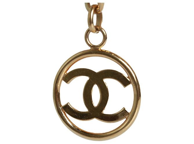 Chanel, vergoldeter Metallgürtel 93 - Halskette mit CC-Logo Golden - Ansicht 4