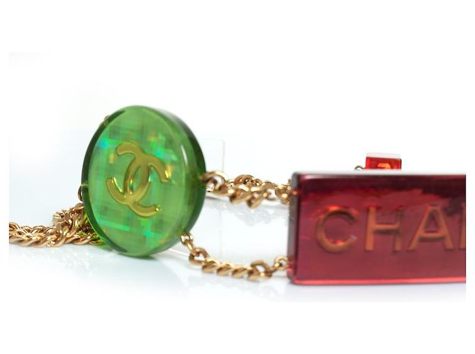 Cintura a catena iridescente multicolore Chanel D'oro - vista 8