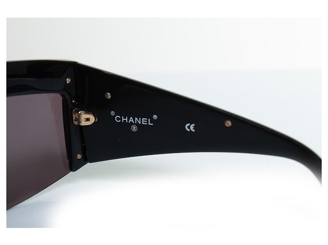 Chanel, occhiali da sole vintage con catena nera Nero - vista 6