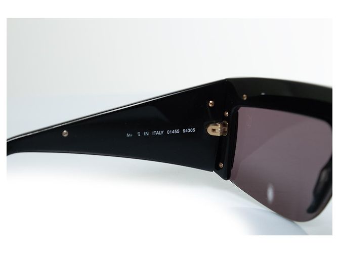 Chanel, occhiali da sole vintage con catena nera Nero - vista 7