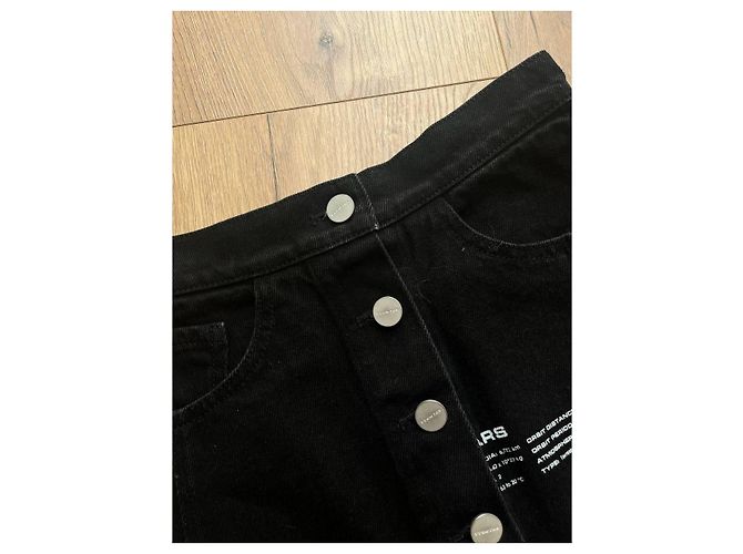 Autre Marque Falda vaquera ttswtrs negra de algodón Negro - vista 10