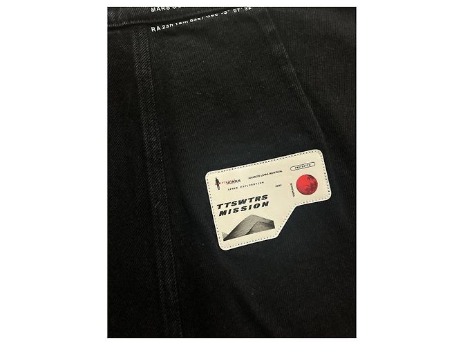 Autre Marque Falda vaquera ttswtrs negra de algodón Negro - vista 13