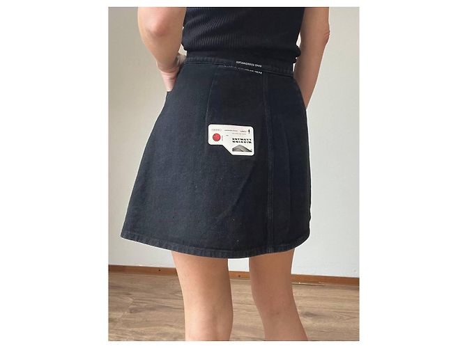 Autre Marque Falda vaquera ttswtrs negra de algodón Negro - vista 3