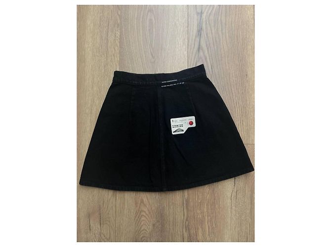 Autre Marque Falda vaquera ttswtrs negra de algodón Negro - vista 4
