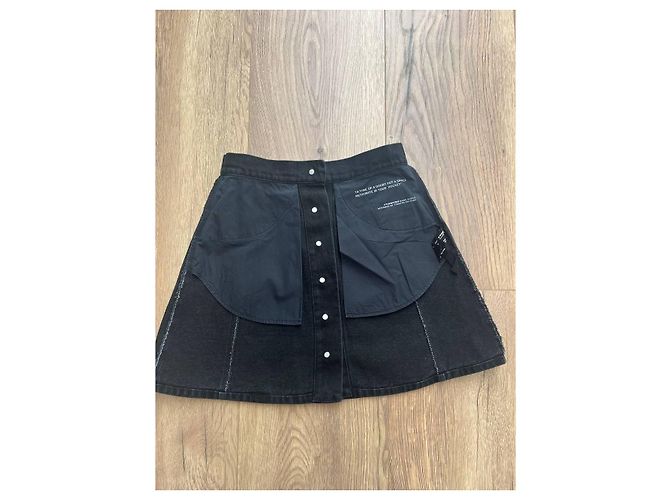 Autre Marque Falda vaquera ttswtrs negra de algodón Negro - vista 5