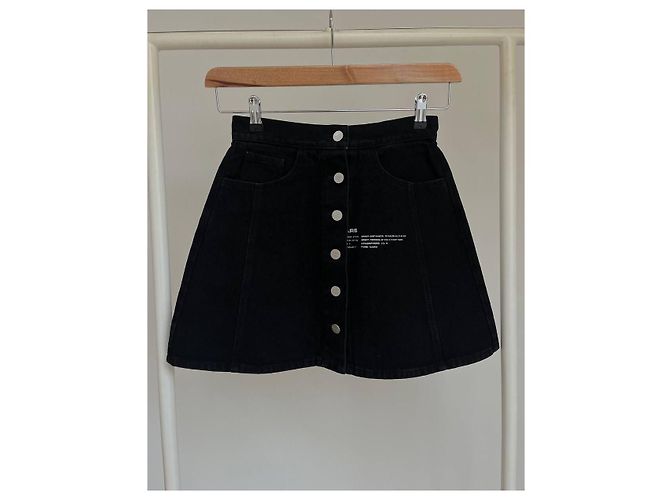 Autre Marque Falda vaquera ttswtrs negra de algodón Negro - vista 6
