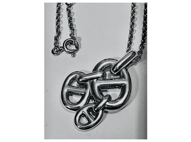 collar cadena de ancla Hermès Plata - vista 6