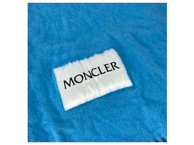 Stola in lana blu Moncler - vista 4