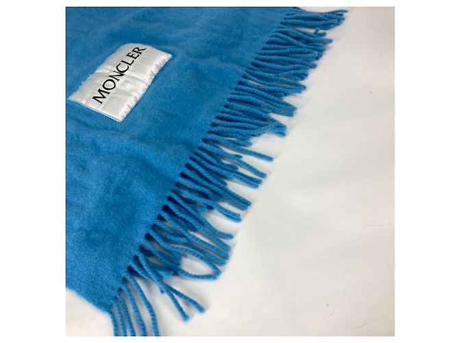 Stola in lana blu Moncler - vista 5