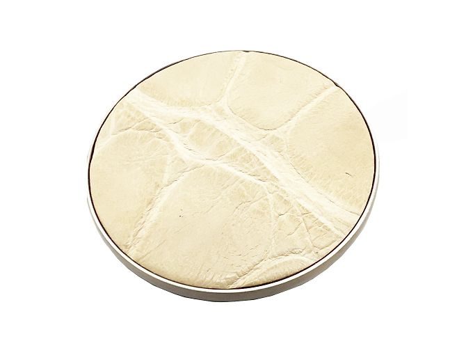 Spilla in pelle bianca e argento di Hermès Bianco - vista 3