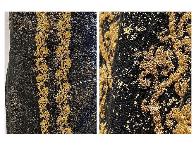 Chanel Strickkleid Maxilänge Metallisch Schwarz Gold Golden - Ansicht 16
