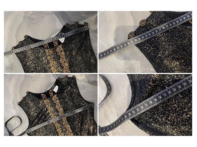Chanel Strickkleid Maxilänge Metallisch Schwarz Gold Golden - Ansicht 18