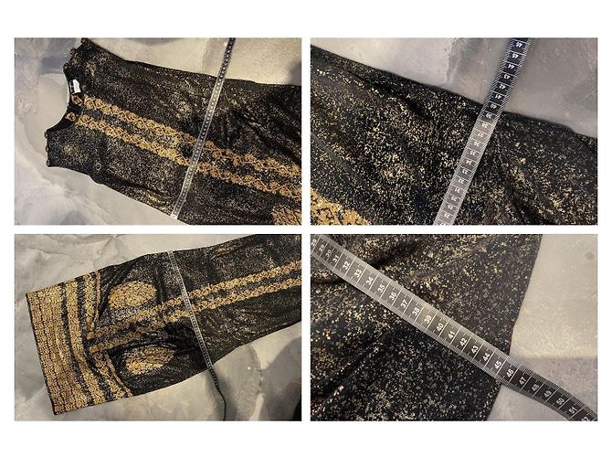 Chanel Strickkleid Maxilänge Metallisch Schwarz Gold Golden - Ansicht 20