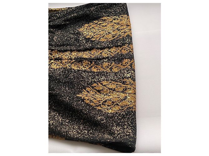 Chanel Strickkleid Maxilänge Metallisch Schwarz Gold Golden - Ansicht 4