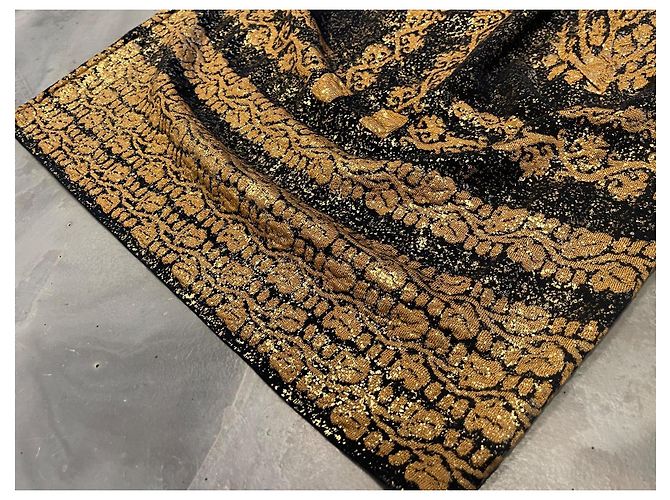 Chanel Strickkleid Maxilänge Metallisch Schwarz Gold Golden - Ansicht 5