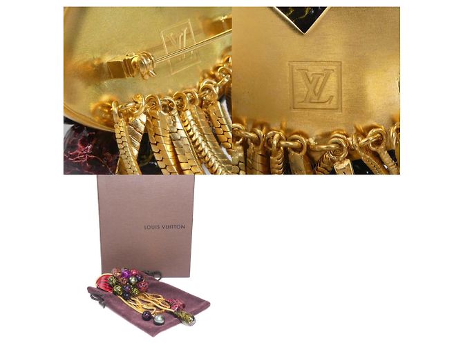Spilla Louis Vuitton in oro e multicolore D'oro - vista 5